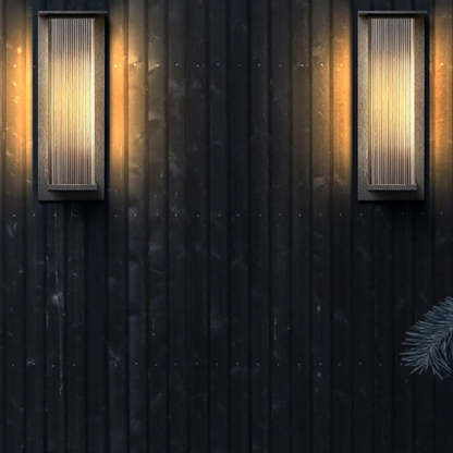 Orr Modern Rectangular Metal Outdoor Wall Lamp, Black