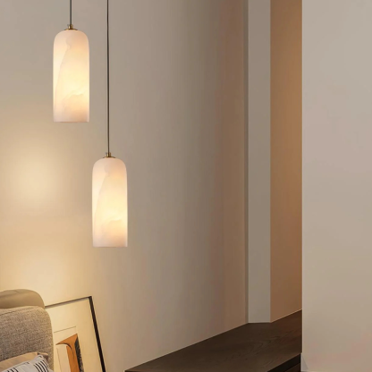 Jade Minimalism Metal Alabaster Pendant Light Bedroom Living Room