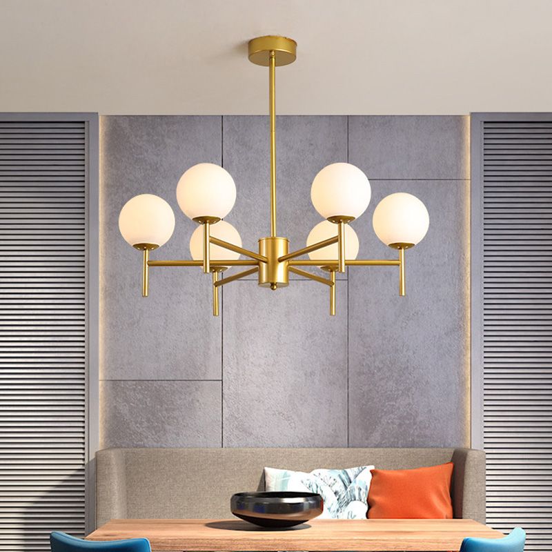 Valentina Modern Ball Glass Metal Chandelier