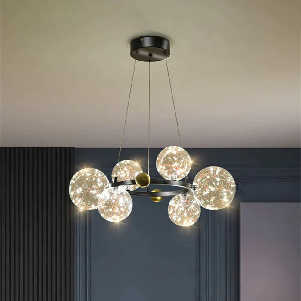 Valentina Art Deco  Luminous Sphere Cluster Glass  Pendant Light