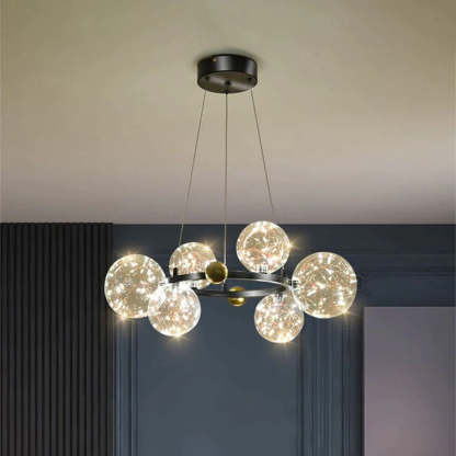 Valentina Art Deco  Luminous Sphere Cluster Glass  Pendant Light