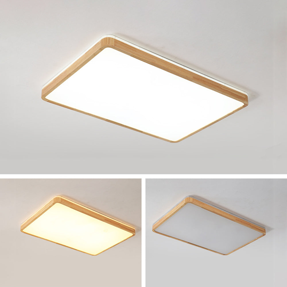 Ozawa Wood Flush Mount Ceiling Light - Light Tones