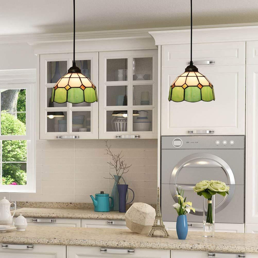 Eryn Dome Shade European Pendant Light Stained Glass Living Room