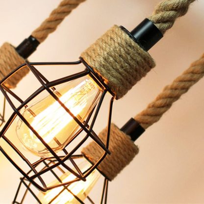 Epoch Retro Industrial Globe Chandelier Black Metal Bar/Living Room