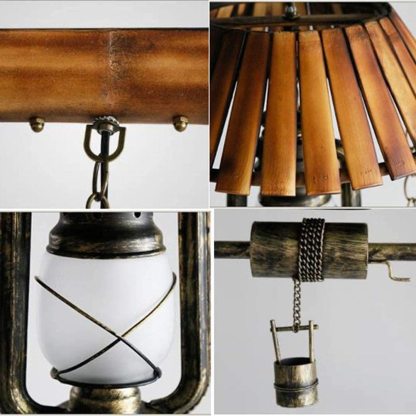 Alessio Pendant Light: Bamboo, metal, and glass details