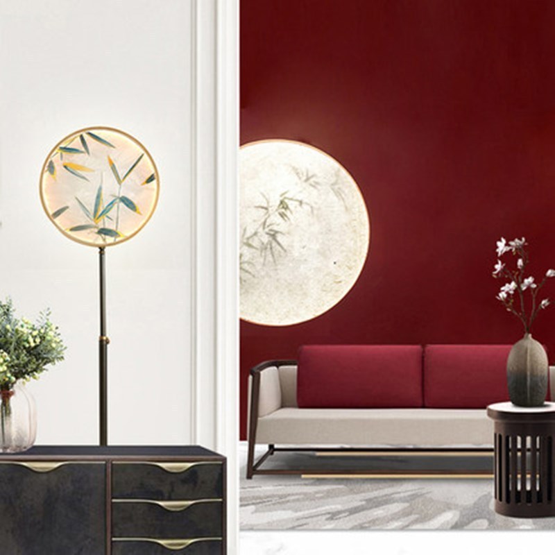Jade Zen Artistic Circle Floor Lamp Metal Glass