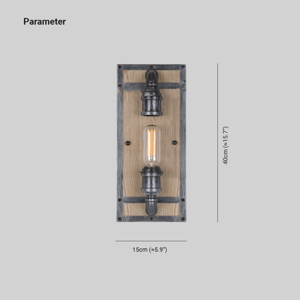 Alessio wall lamp dimensions, industrial lighting.
