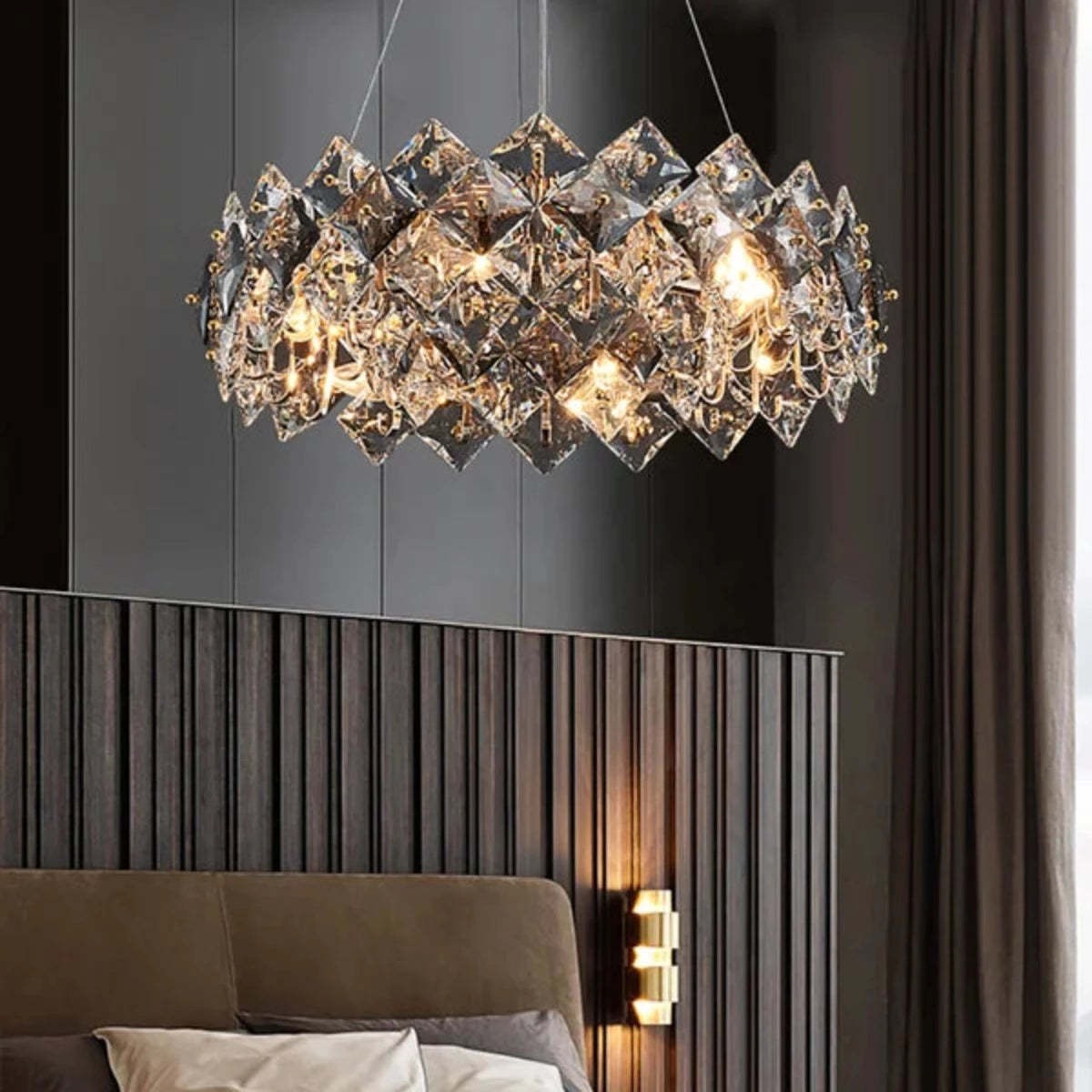 Modern Design Glass/Metal Pendant Light Gold Living Room | Las Sola