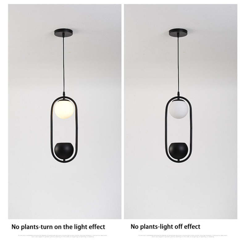Plant Pot Pendant Light: Light On vs. Off