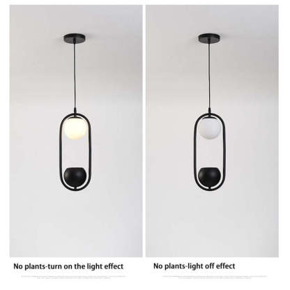Plant Pot Pendant Light: Light On vs. Off