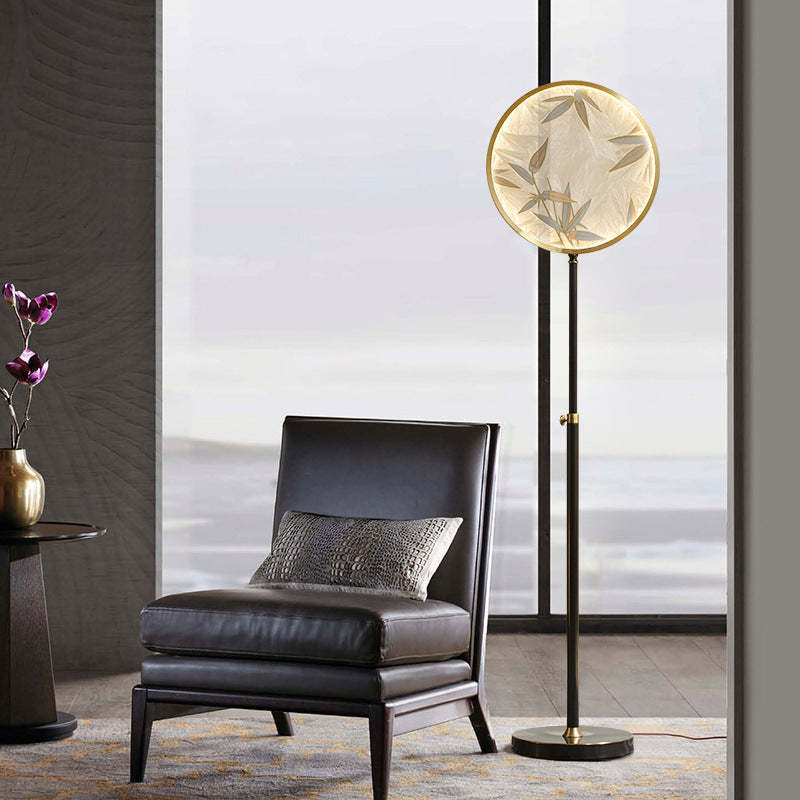 Jade Zen Artistic Circle Floor Lamp Metal Glass