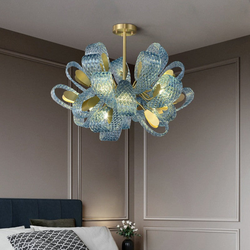 Hailie Vintage Art Deco Glass Chandelier Living Room
