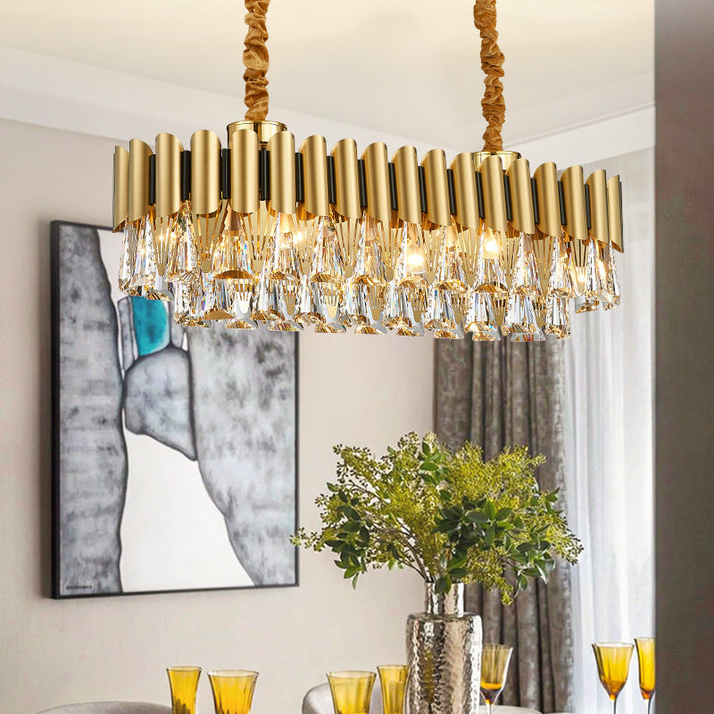 Marilyn Rectangular Luxury Metal Crystal Chandelier Small