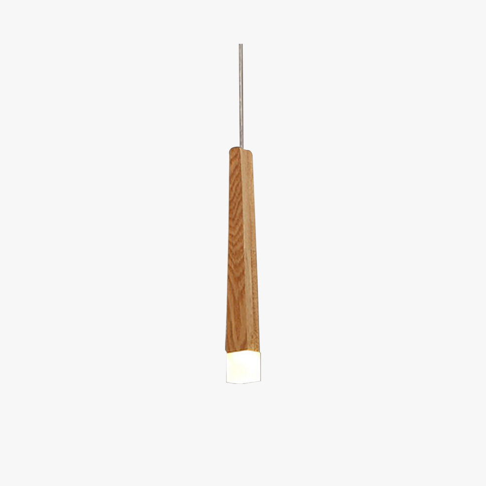 Ozawa Minimalist Linear Wood Acrylic Pendant Light Wood