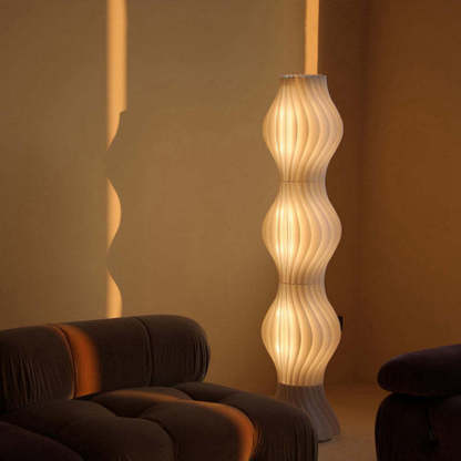 Salgado Artistic Pleated Acrylic Floor Lamp White