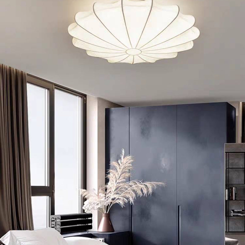 Renée Modern Elegant Round Metal Fabric Flush Mount Ceiling Light