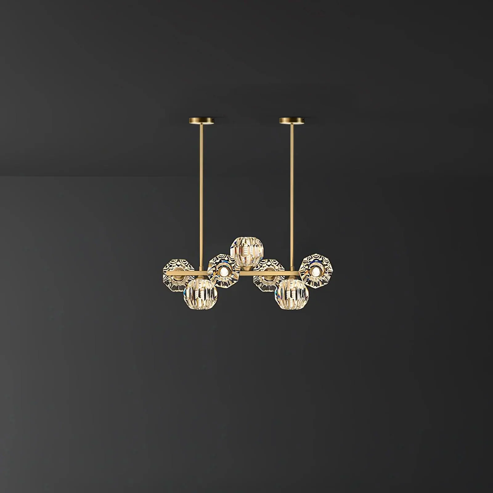 Valentina Gorgeous Brass Glass Ball Chandelier Living Room Dining Room