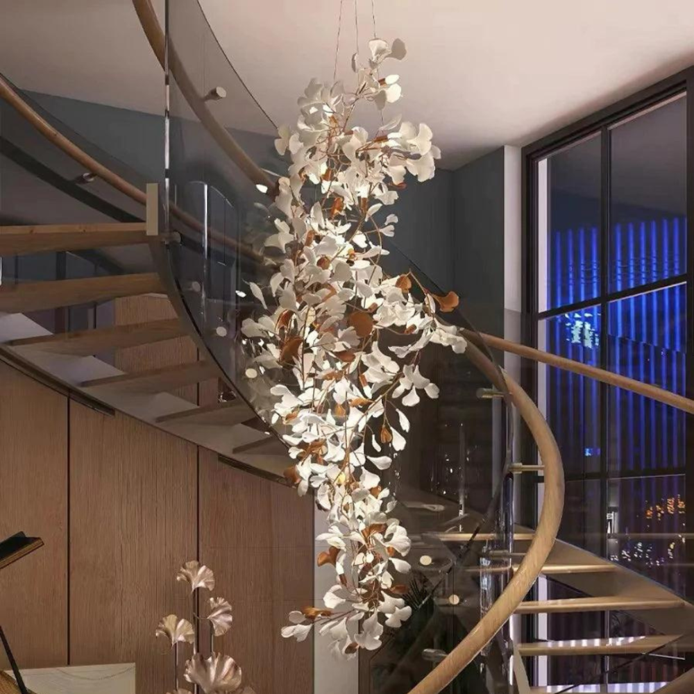 Olivia Modern Leaf Chandelier Metal/Ceramic Bedroom/Living Room