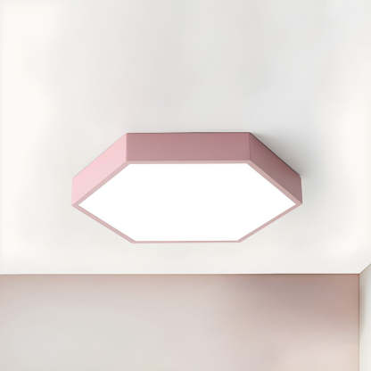 Morandi Modern Hexagon LED Metal Flush Mount Ceiling Light