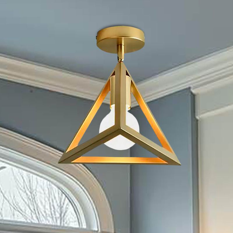 Herbert Semi Art Deco Globe Flush Mount Ceiling Light, Brass