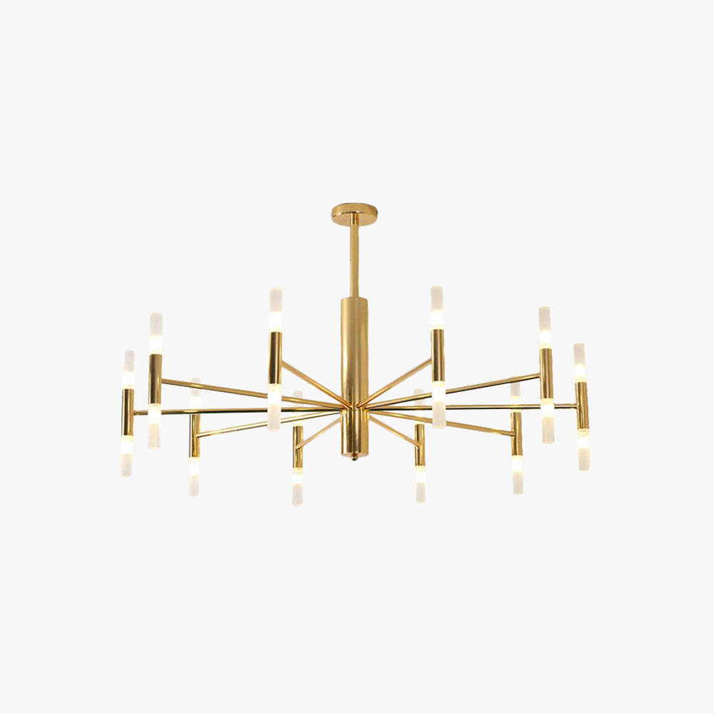Marilyn Modern Cylindrical Metal Chandelier, Gold