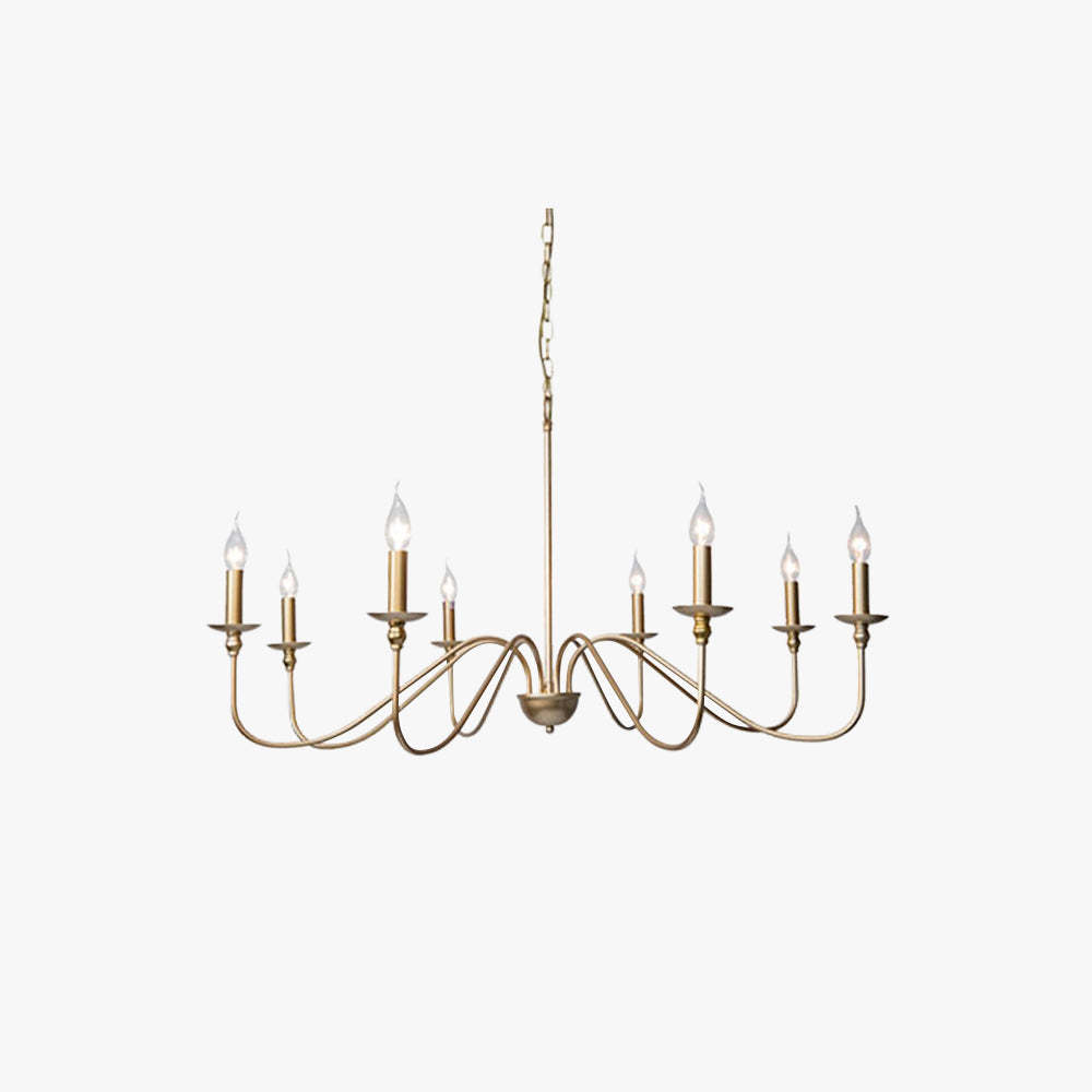 Silva Retro Vintage Golden Candle Metal Chandelier