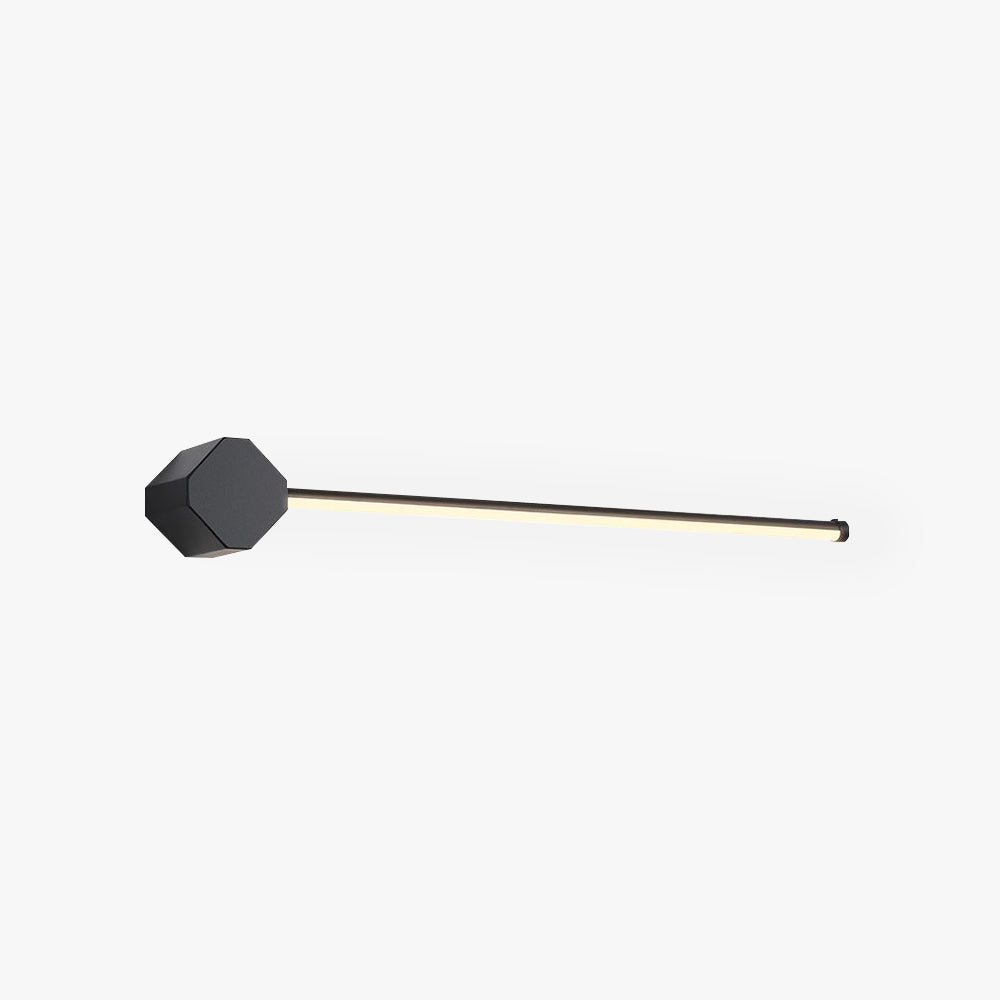 Edge Minimalist Square Linear Metal/Acrylic Wall Lamp, Black/White