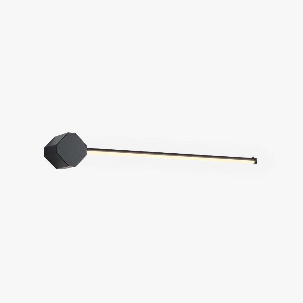Edge Minimalist Square Linear Metal/Acrylic Wall Lamp, Black/White