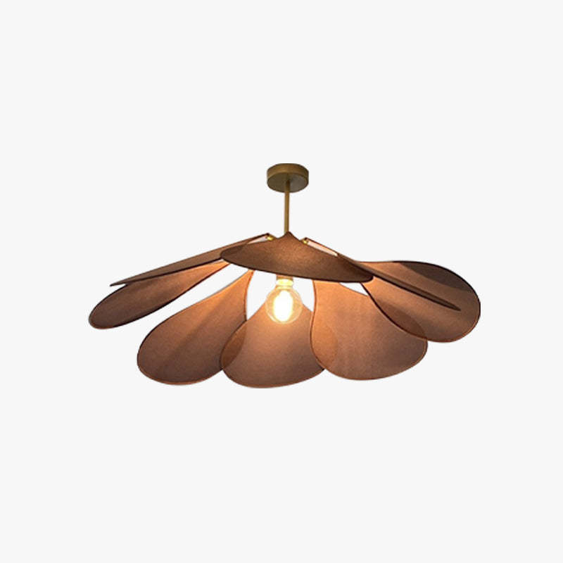 Renée Pendant Light Vintage Rustic Wabi Sabi, Fabric, White/Brown