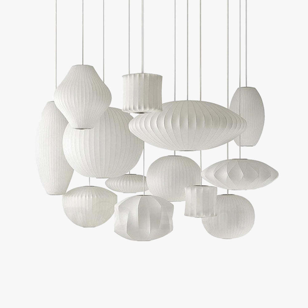 Renée Vintage Artificial White Silk Shade Single Pendant Light