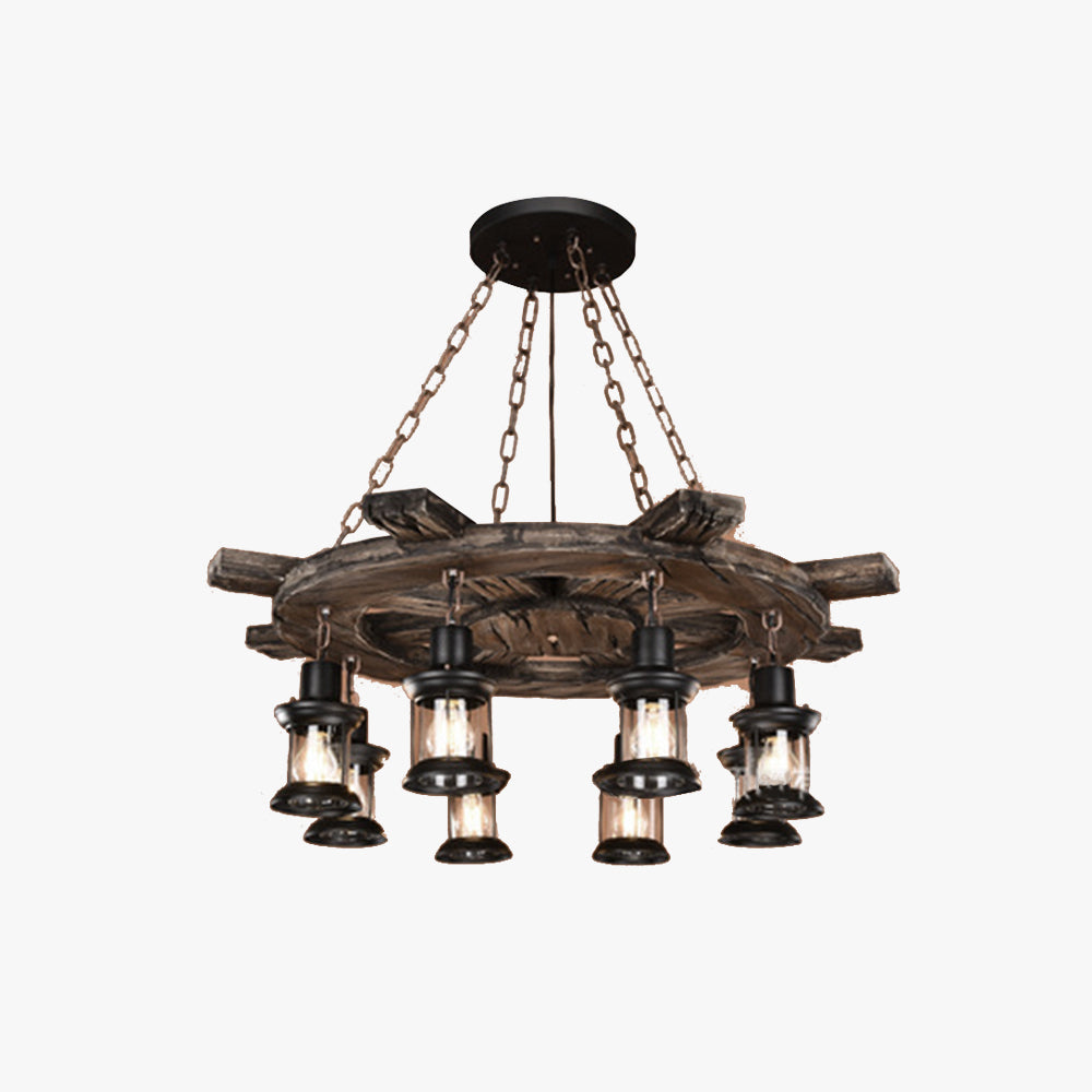 Retro rudder pendant light with 8 heads