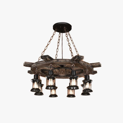 Retro rudder pendant light with 8 heads