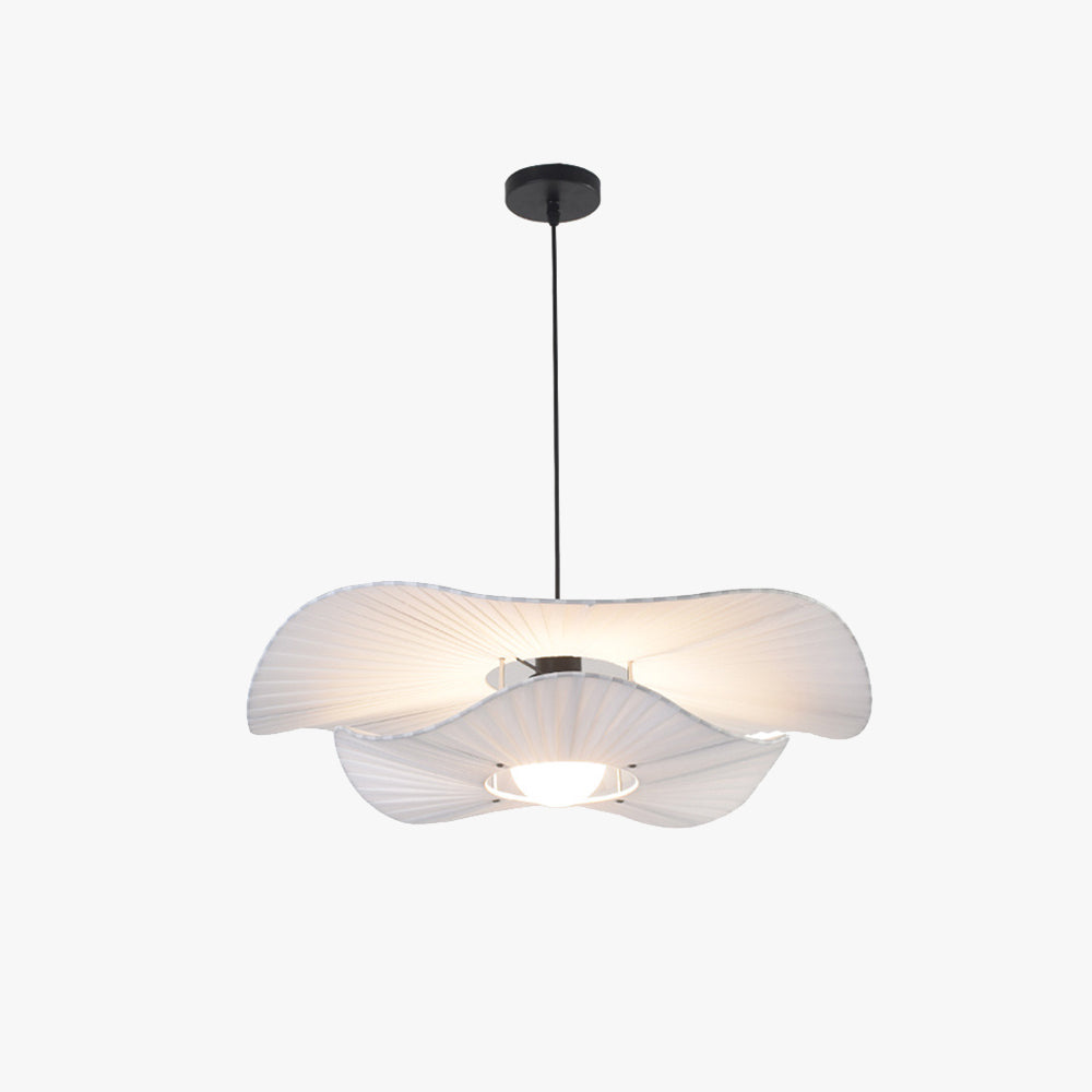 Renée Modern Nordic Cloth/Metal Shell Pendant Light, White