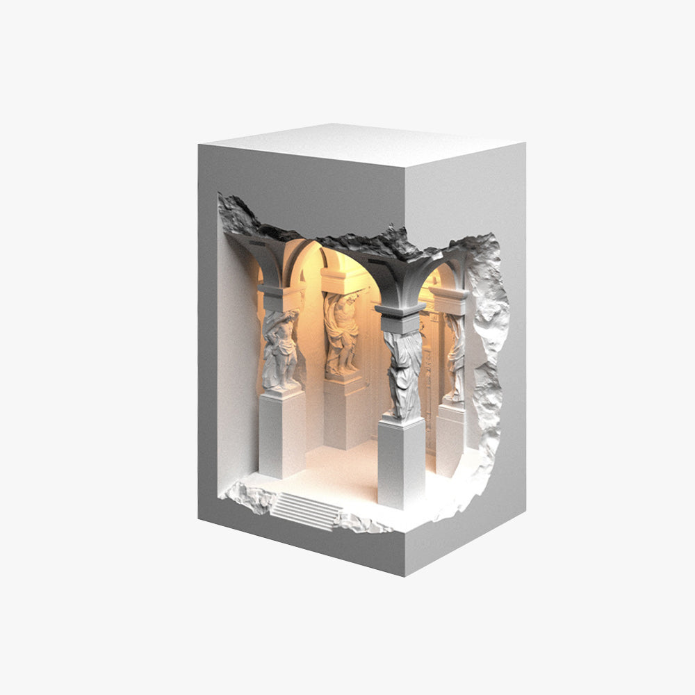 Félicie Art Deco Flush LED Plaster Wall Lamp, White