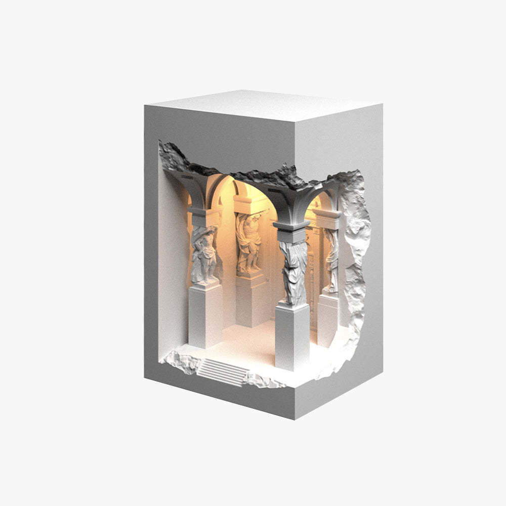 Félicie Art Deco Flush LED Plaster Wall Lamp, White