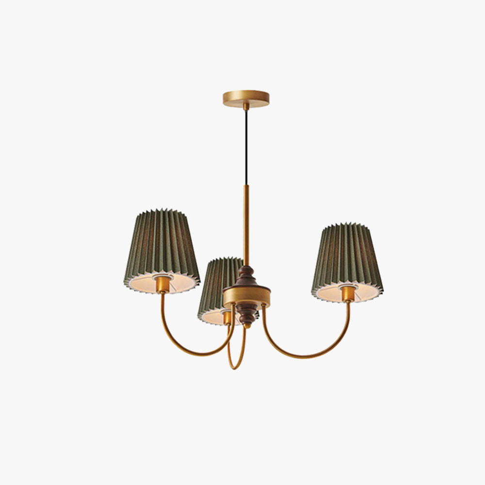 Eryn Modern Retro Metal/Fabric Chandelier, White/Green