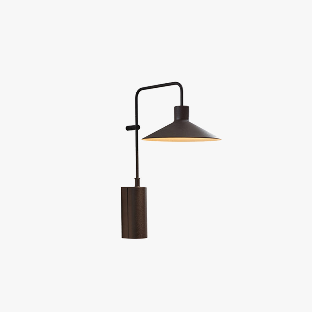 Carins Modern Minimalist Wide Cone Shape Metal Outdoor Waterproof Wall Lamp, Coffee/Green