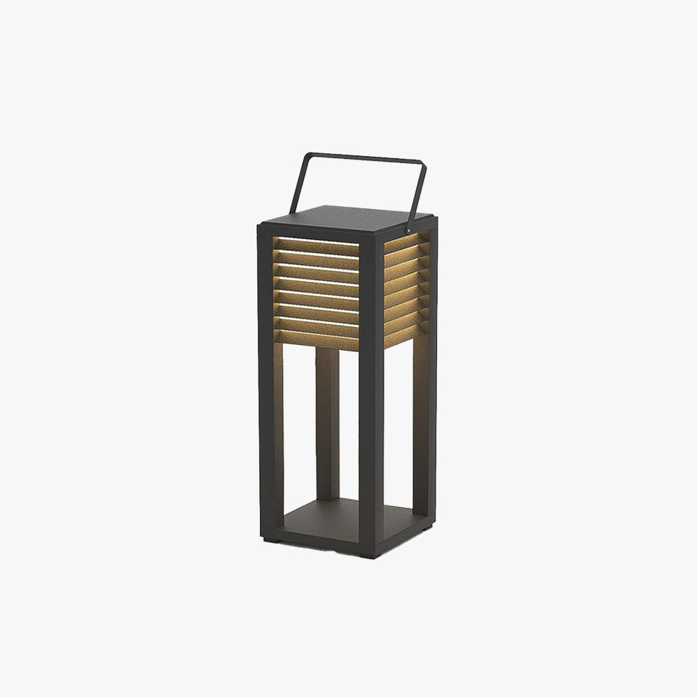 Orr Vintage Cuboid Metal Outdoor Floor Lamp, Black