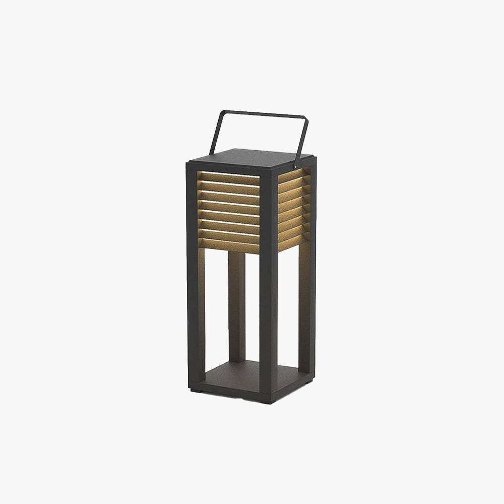 Orr Vintage Cuboid Metal Outdoor Floor Lamp, Black