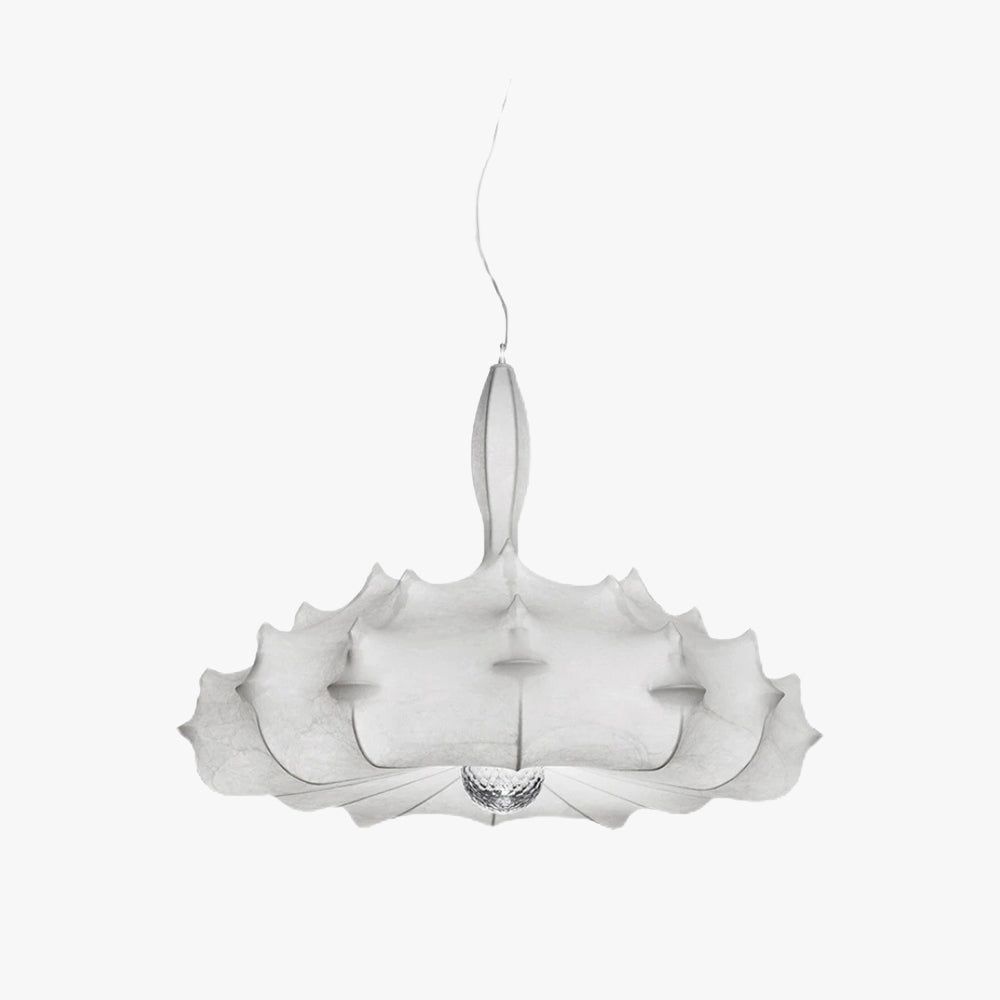 Renée Modern Artificial Silk/Metal Pendant Light,  White