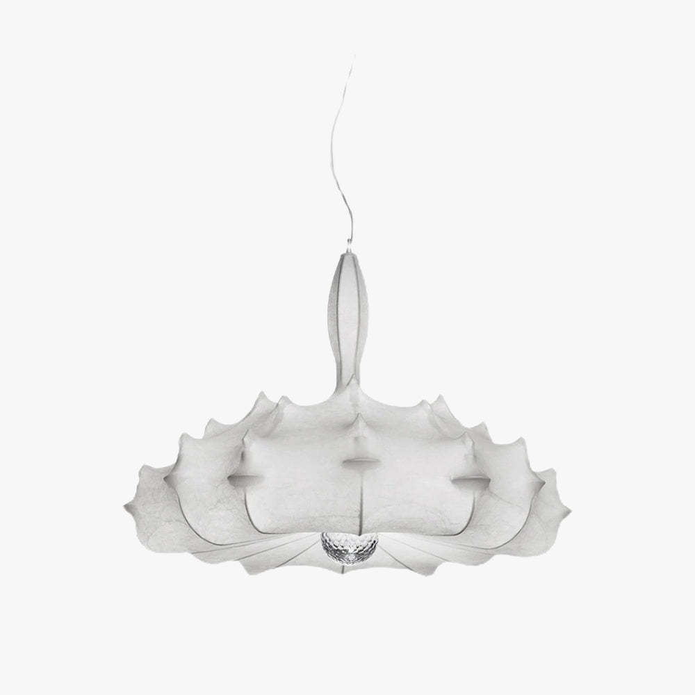 Renée Modern Artificial Silk/Metal Pendant Light, White
