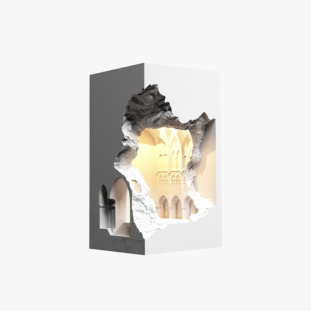 Félicie Art Deco Flush LED Plaster Wall Lamp, White