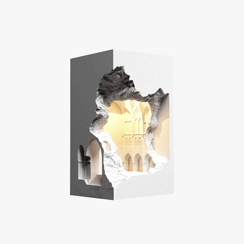 Félicie Art Deco Flush LED Plaster Wall Lamp, White