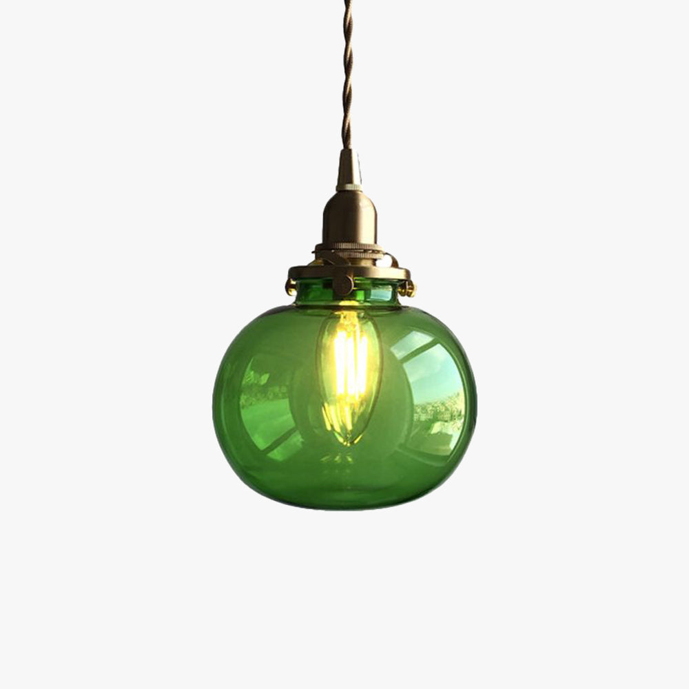 Hailie Retro Oval Glass Metal Pendant Light