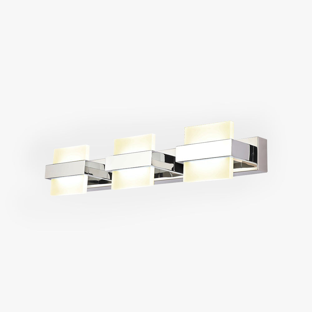 Leigh Modern Square Metal/Acrylic Wall Lamp, Silver, Bathroom