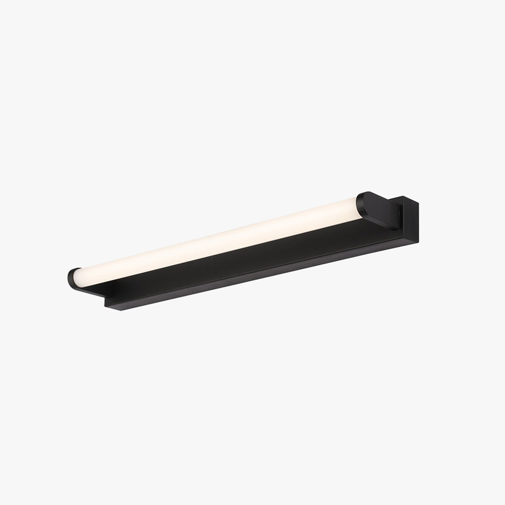 Leigh Minimalist Linear Cylindrical Metal/Acrylic Wall Lamp, Black, Bathroom