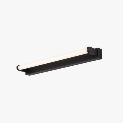 Leigh Minimalist Linear Cylindrical Metal/Acrylic Wall Lamp, Black, Bathroom