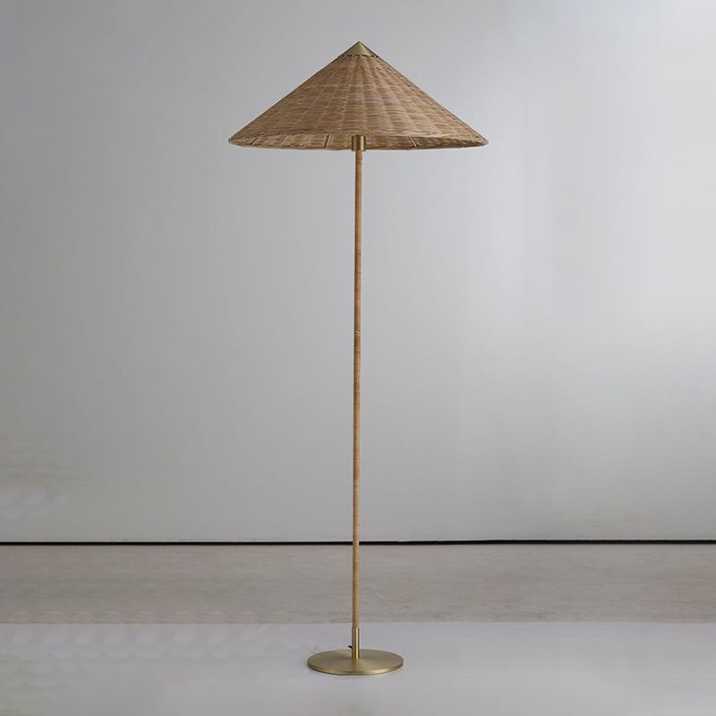 Muto Modern Metal Fabric Rattan Floor Lamp