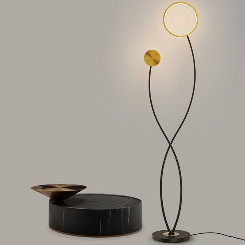 Louise Modern Wave Double Head Metal Acrylic Floor Lamp