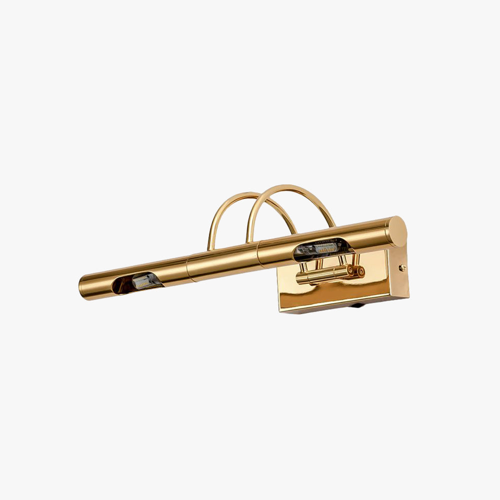 Freja Retro Cylindrical Metal Wall Lamp, Gold, Bathroom